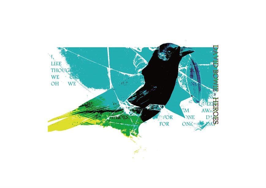 Composite artwork with a bird
